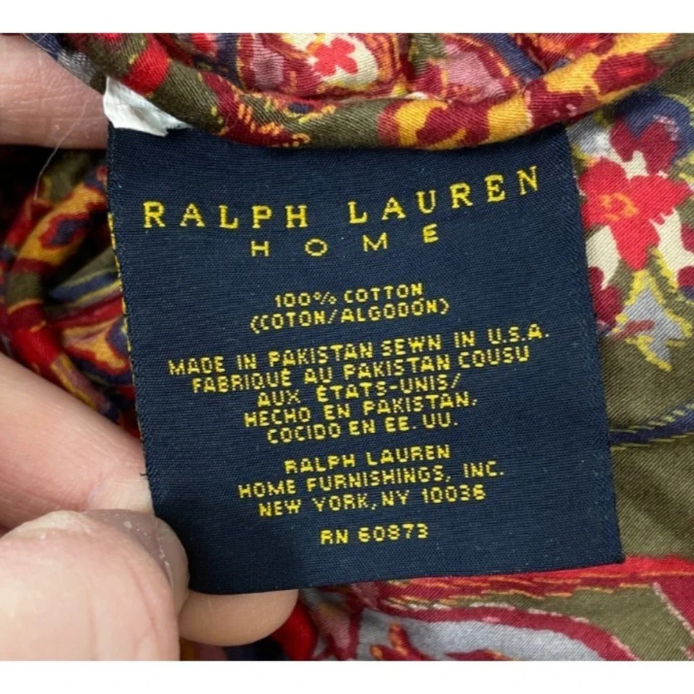 Rare Ralph Lauren Galahad Red Full Queen Comforter Sateen Paisley Vintage